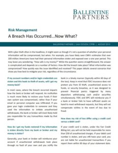 A Breach Has Occurred...Now What?