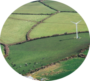 Turbine in a green field